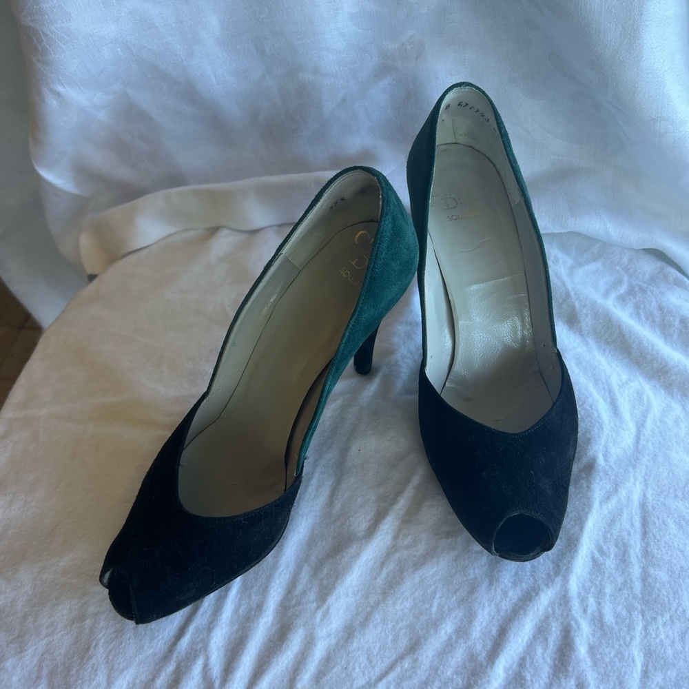 Christian Dior Souliers Vintage Colorblock Pumps - Picture 2 of 9